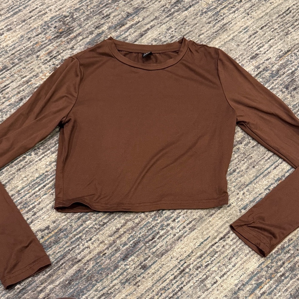 SHEIN Long Sleeve Tops in Blue, White, Cream, and Brown - Picture 7 of 7